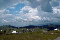 Nevihtni oblaki nad planino (T. Cevc, 1996).